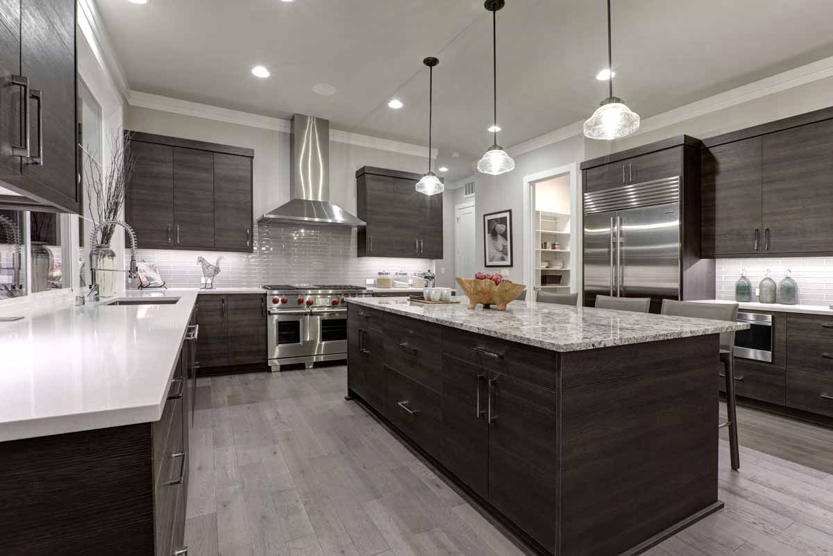 Kitchen with luxury appliances and granite countertops